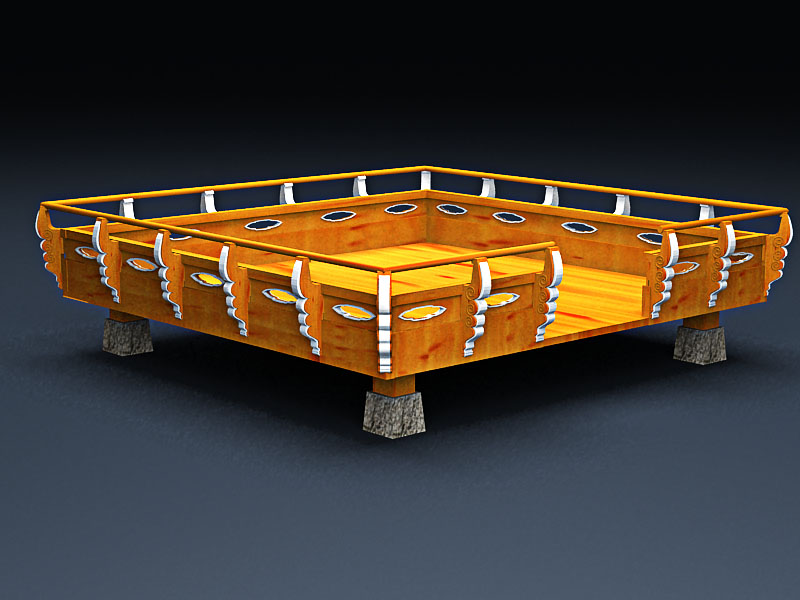 정자마루3d소스, 전통건축정자, 3dmax source, floor