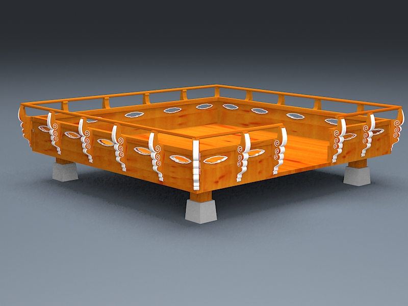 정자마루3d소스, 전통건축정자, 3dmax source, floor